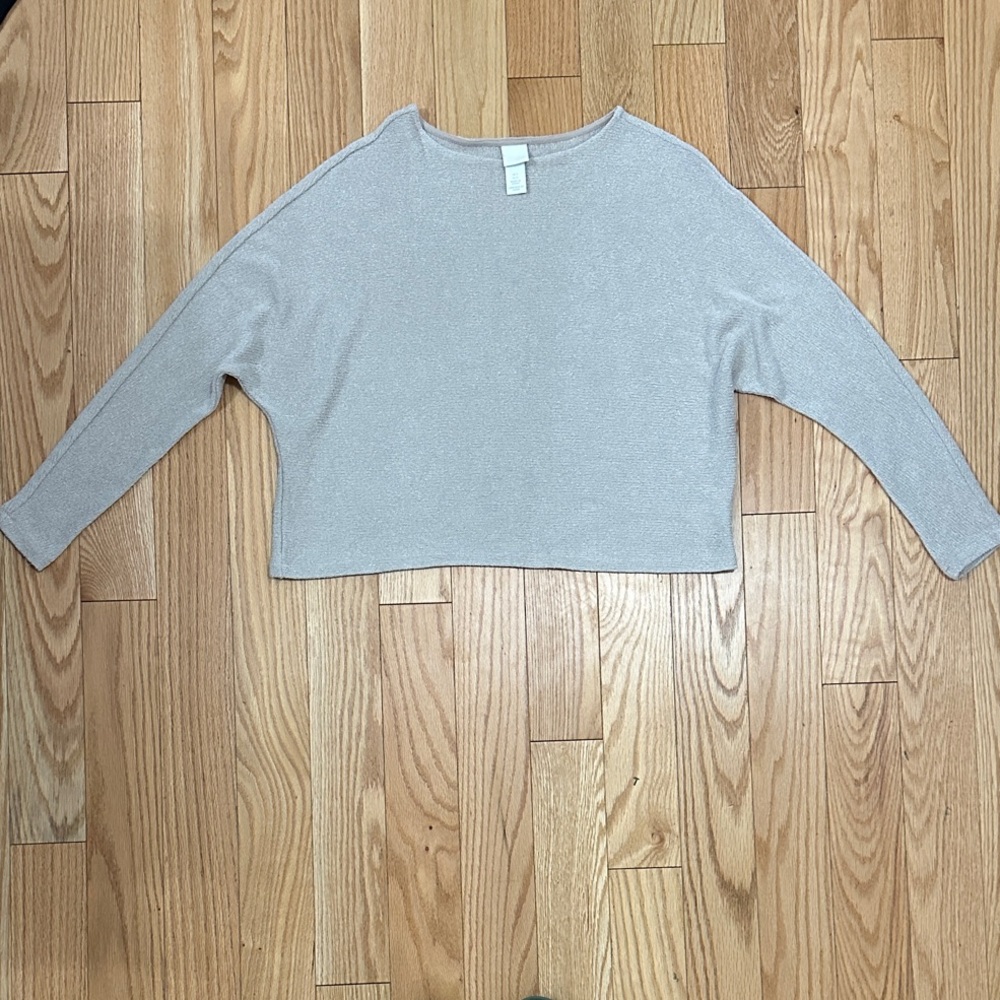 H&M knit long Sleeve Top - size small - beige